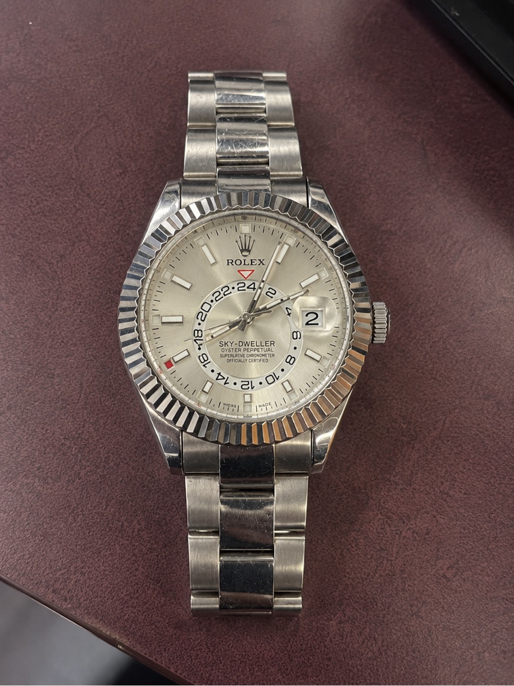 Rolex SkyDweller Silver Dial Stainless Steel Bracelet Watch